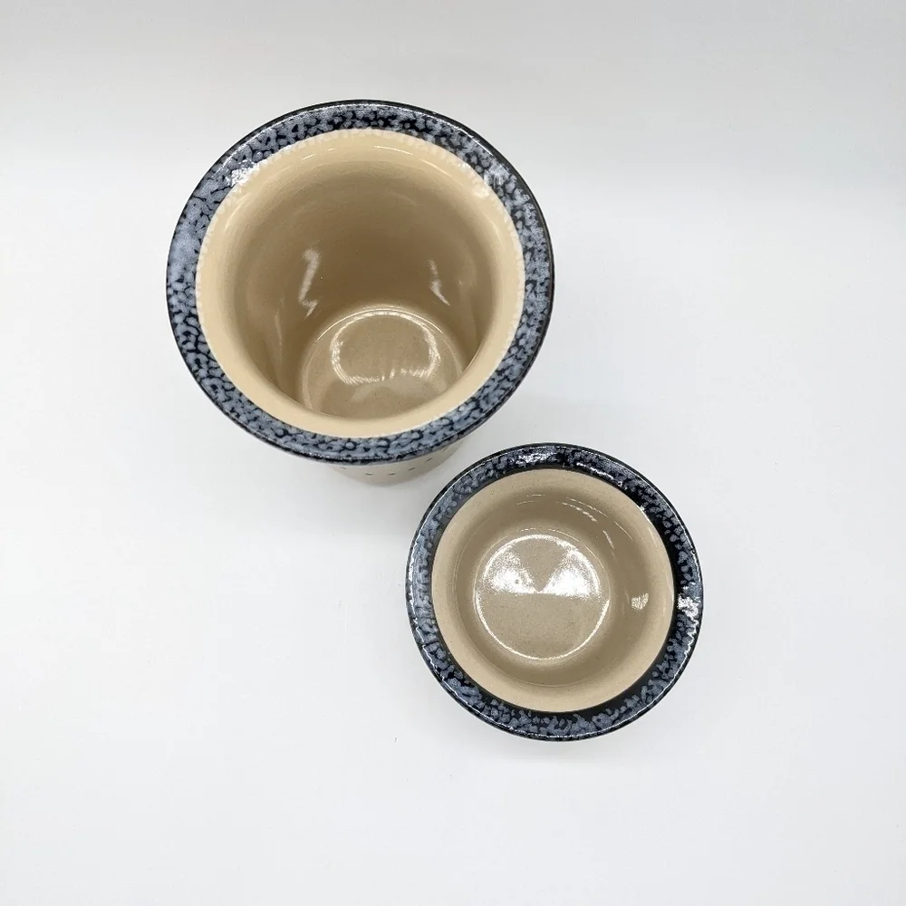 Snowman ceramic nesting jars